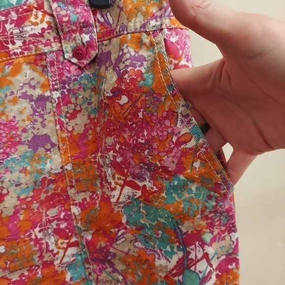 SIGRID OLSEN Linen Cargo Style Floral Wide Legged Pants - Picture 3 of 12